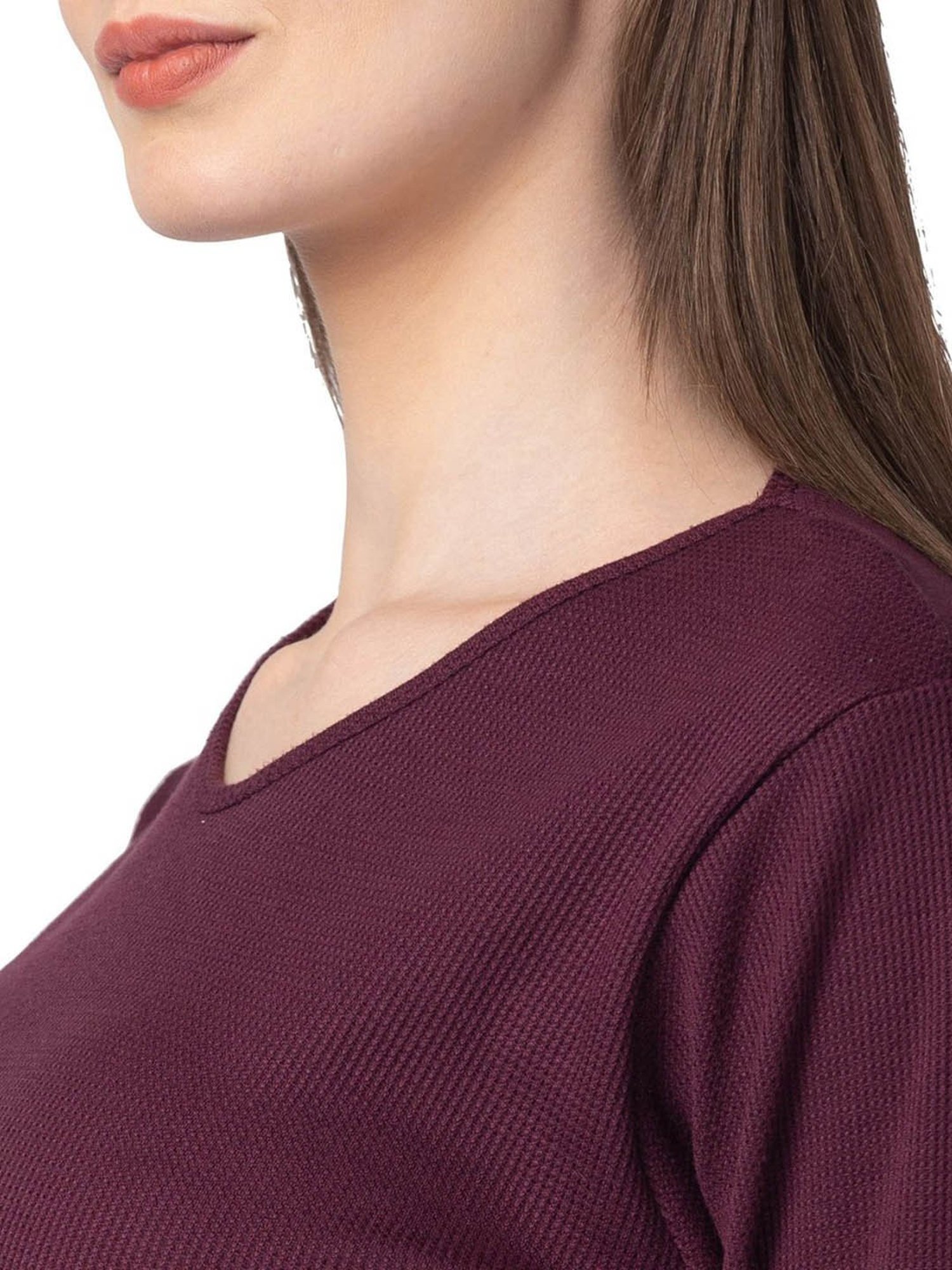 Candyskin Cotton Wine T-Shirt With Capris