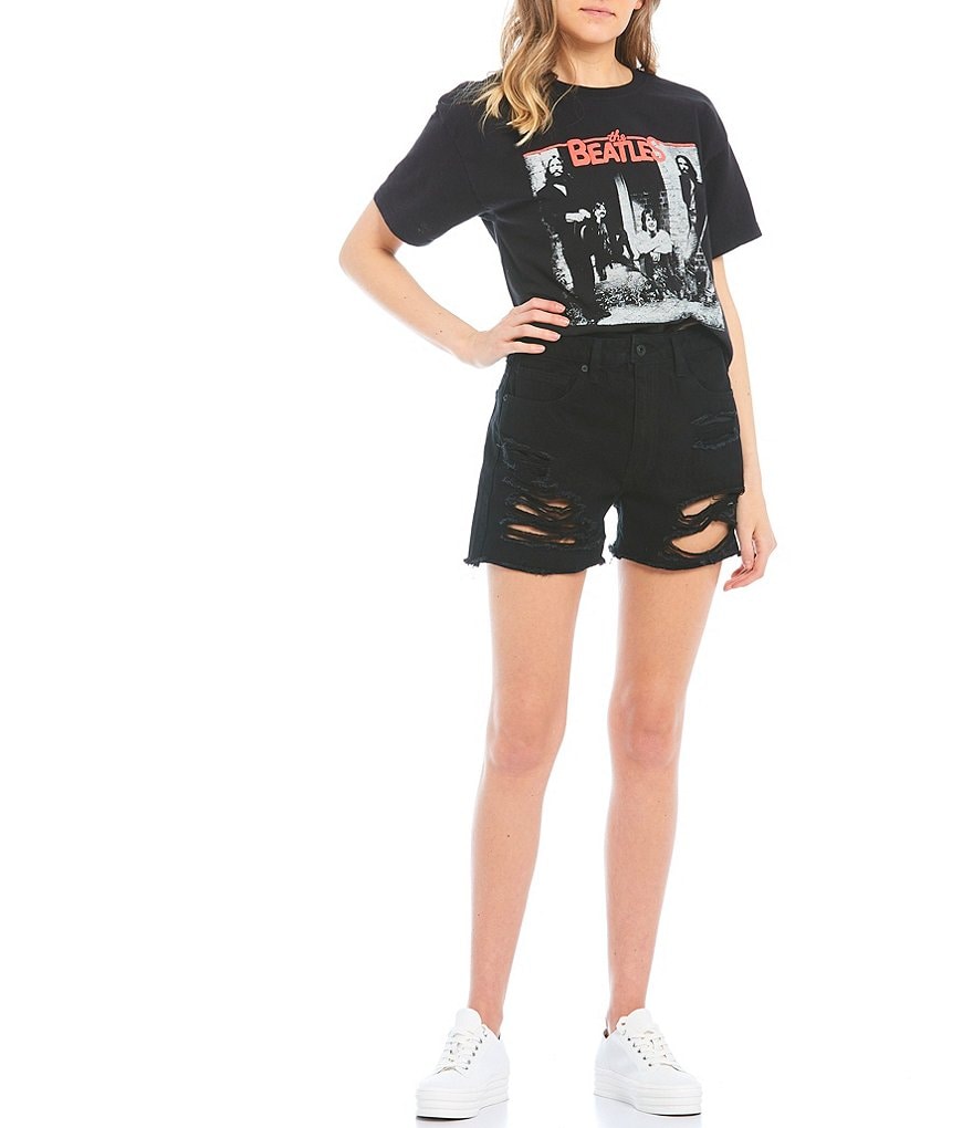 Celebrity Pink Ultra High-Rise Frayed Hem Boyfriend Shorts