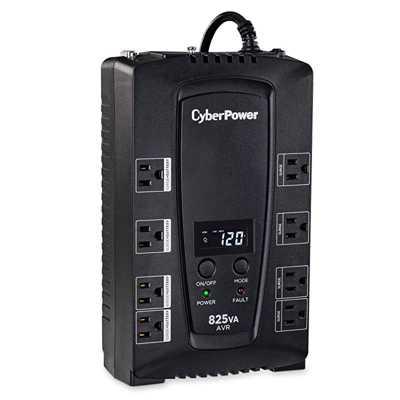 CP825AVRLCD Intelligent LCD UPS System 825VA450W 8 Outlets AVR Compact Black