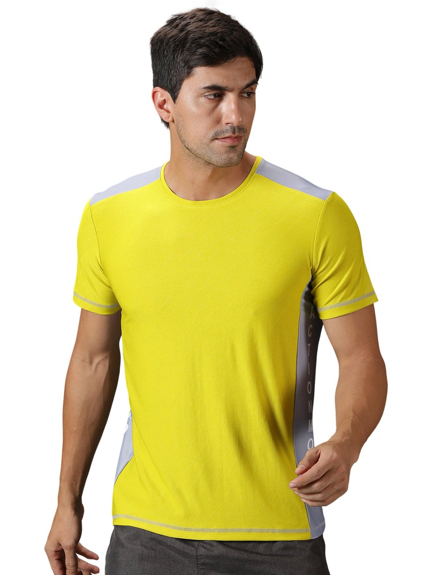 DOMIN8 Men Contrast Cut And Sew At Side Training T-Shirt