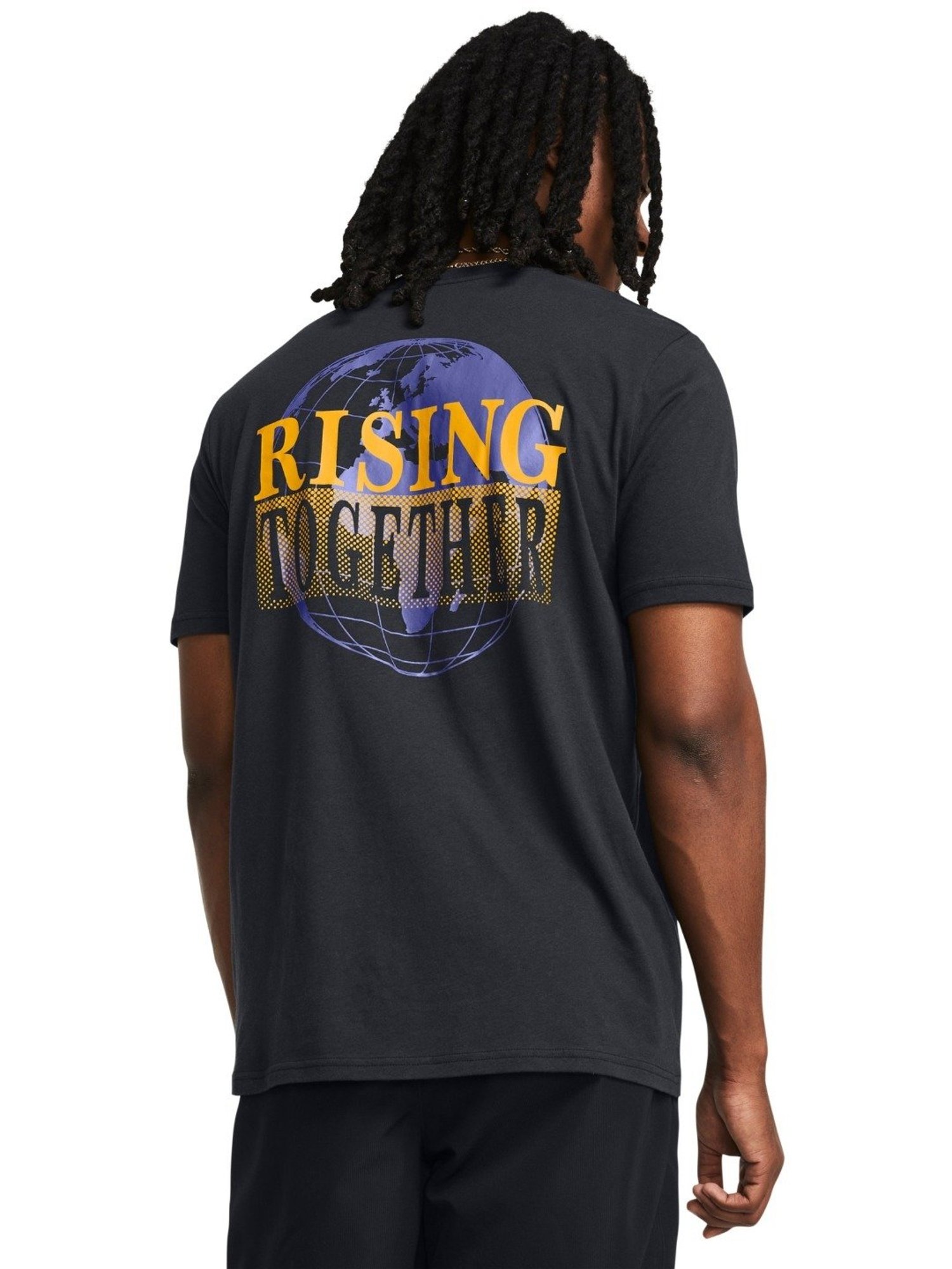 Under Armour Black Cotton Slim Fit Printed T-Shirt