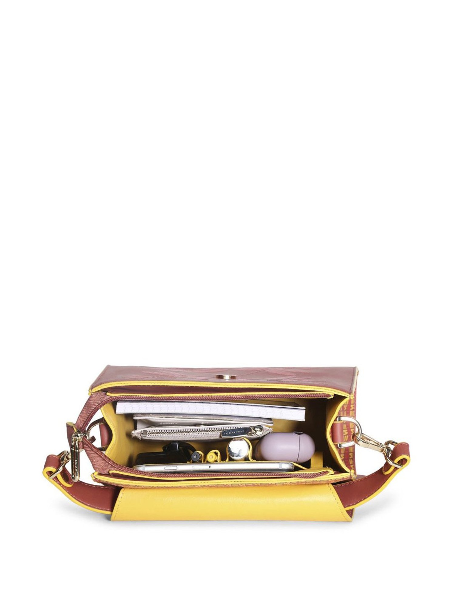 Eume Dragonfly Hot Sauce Red Leather Printed Satchel Handbag