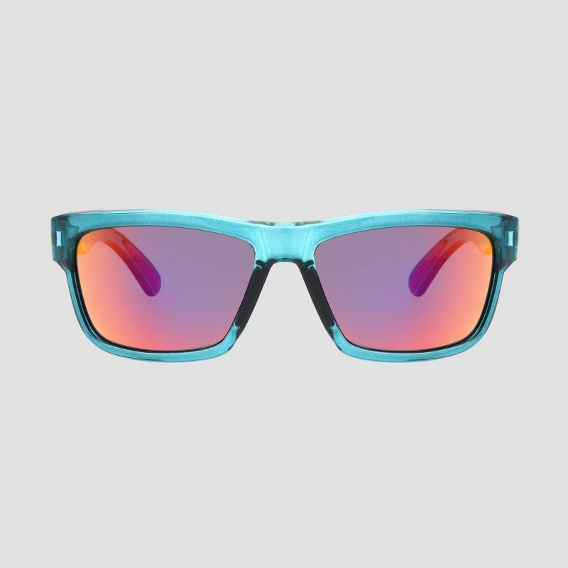 Men's Wrap Sport Sunglasses with Mirrored Polarized Lenses - All in Motion™ Blue