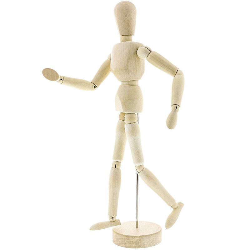 Le Juvo Drawing Mannequin 13" Wooden Human Figure Model, Art Manikin Jointed Perfect for Sketching