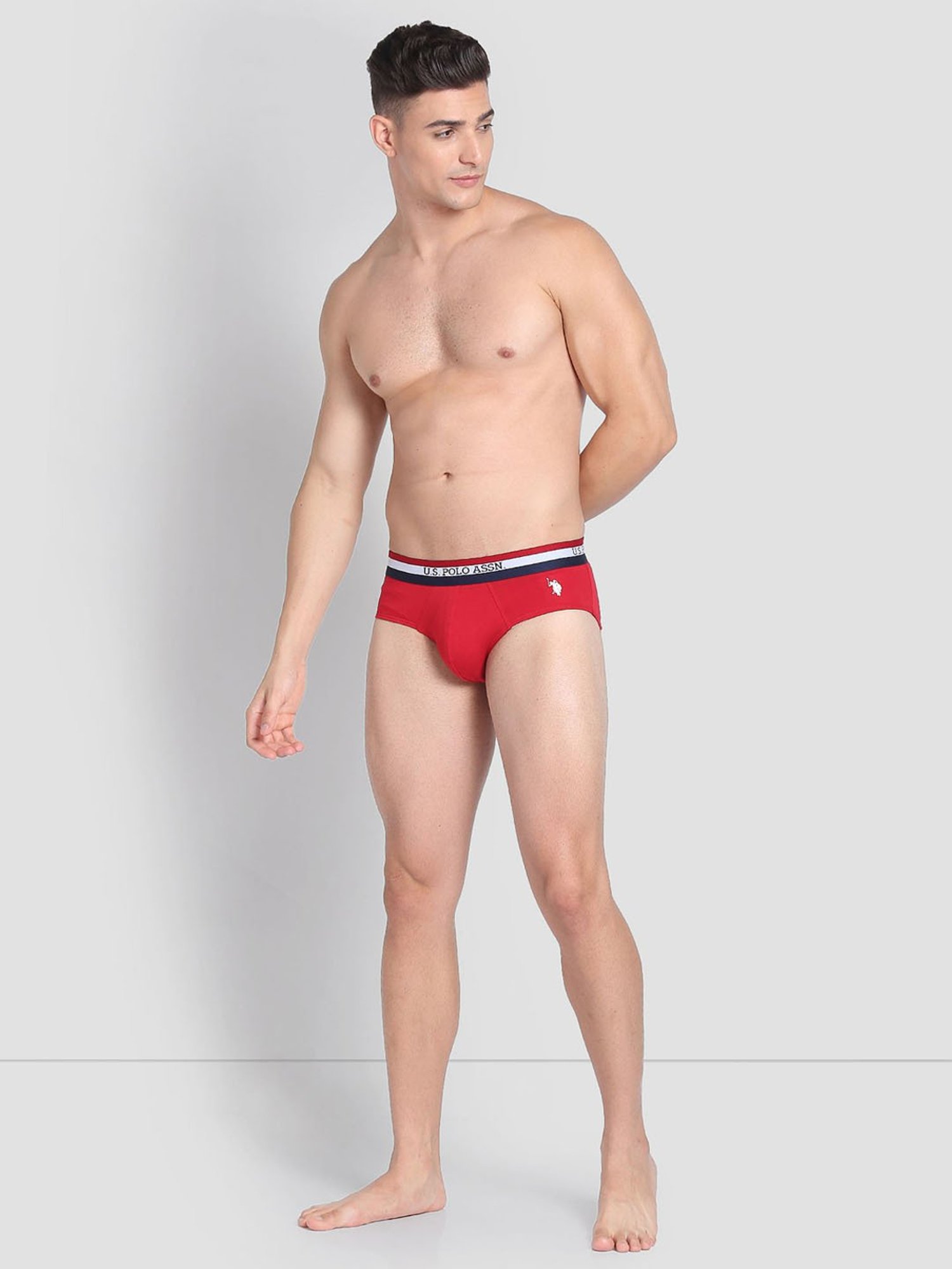 U.S. Polo Assn. Multicolor Cotton Regular Fit Briefs - Pack Of 3