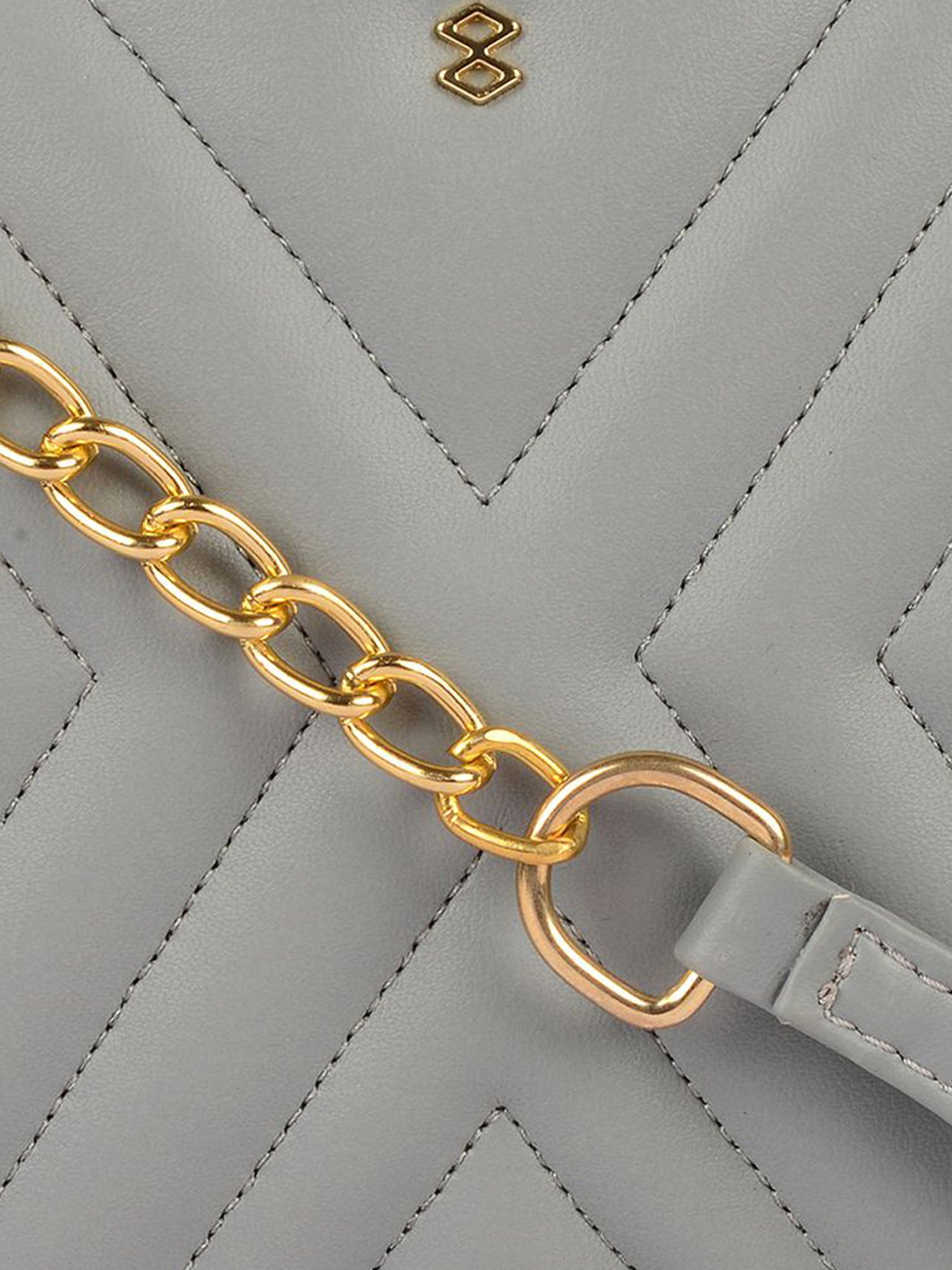 Horra Grey Quilted Small Cross Body Bag