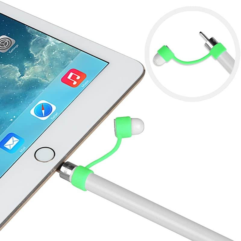 3 Pieces Bundle for Apple Pencil Cap Holder Nib Cover Adapter Tether for Apple Pencil 1st Generation iPad 102 iPad 97 iPad Air 3rd GeniPad Pro 105 iPad Mini 5 Green Glow in The Dark