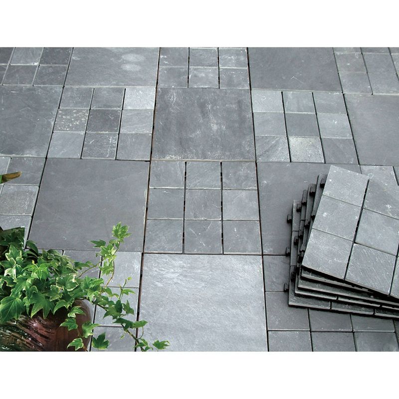 Natural Slate Deck Tile 6pc Set - Gray - Courtyard Casual