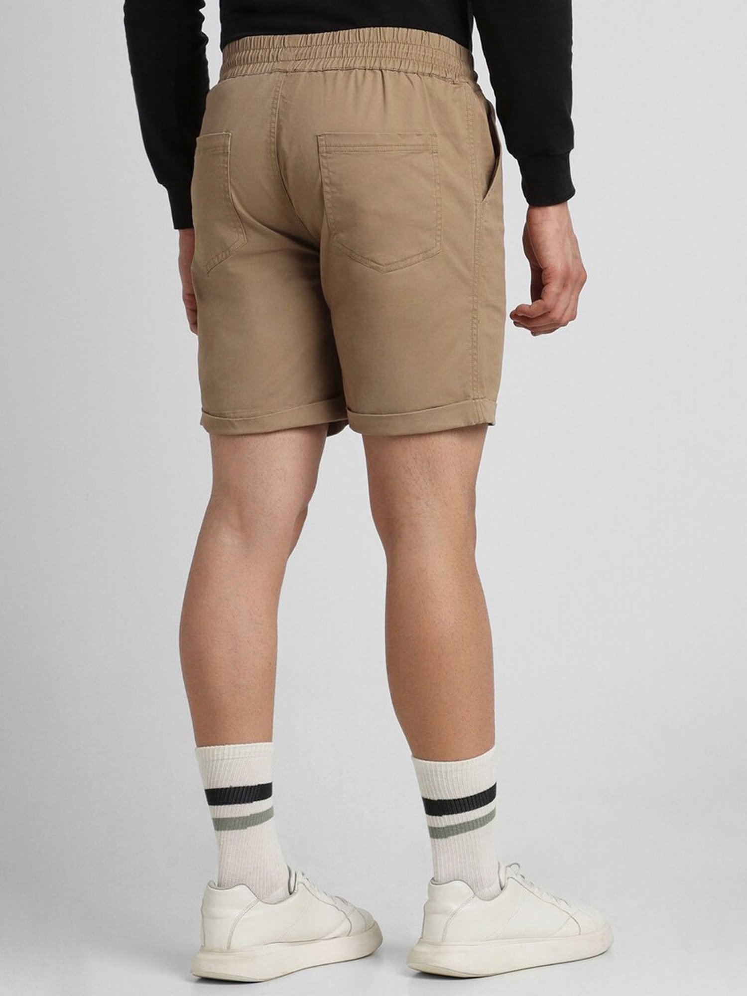 Forever 21 Khaki Cotton Regular Fit Shorts