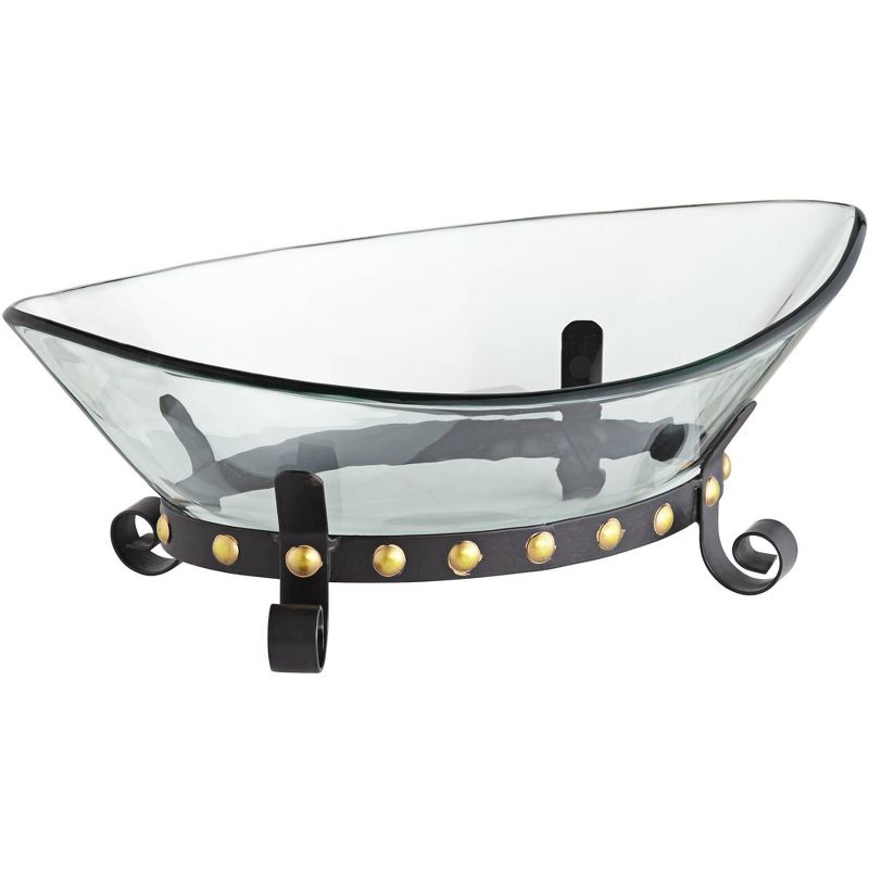 Kensington Hill Rayden 23 1/4" Wide Decorative Glass Bowl with Studded Base