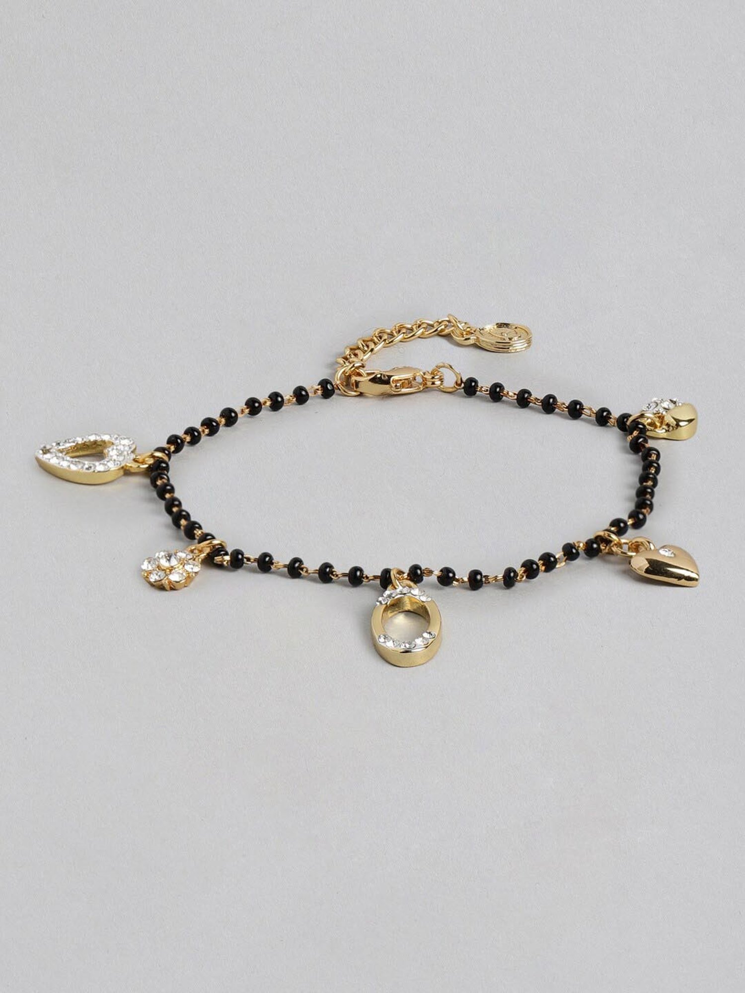 Estele Gold-Plated Charms Mangalsutra Bracelet for Women