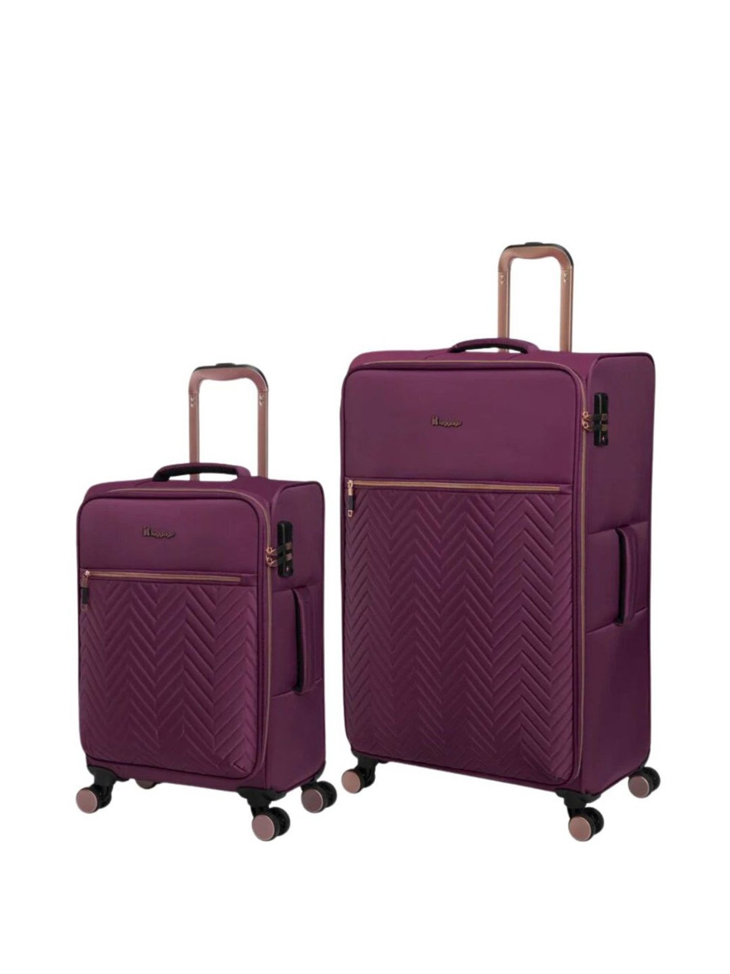 it luggage Bewitching Purple Combo-28 & 20 inches Expandable Soft Case Luggage Trolley with TSA Lock