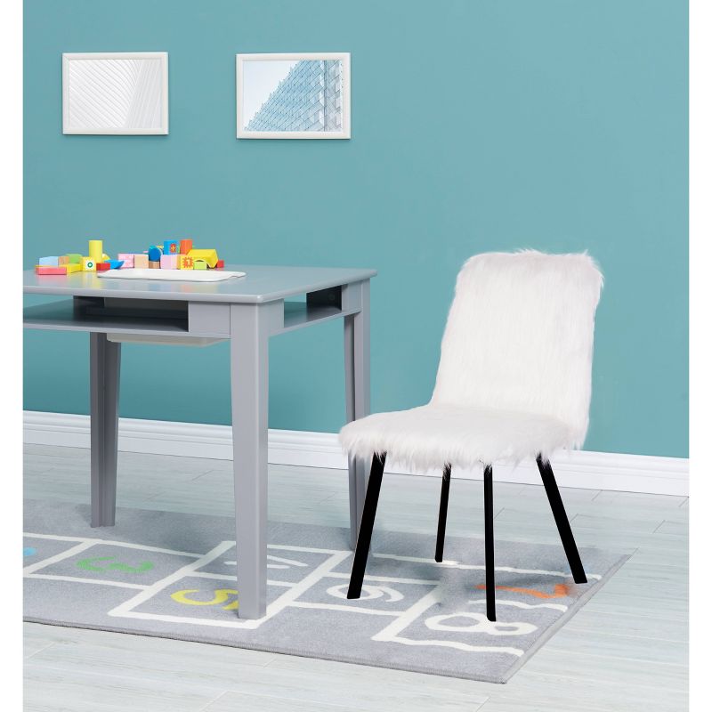 Linnea Faux Fur Desk Chair White - ACEssentials