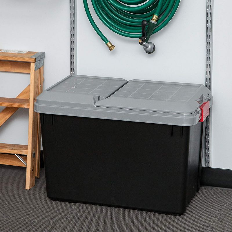 Homz Heavy Duty Modular Clear Plastic Stackable Storage Tote Containers with Latching and Locking Lids, 31 Quart Capacity, 4 Pack