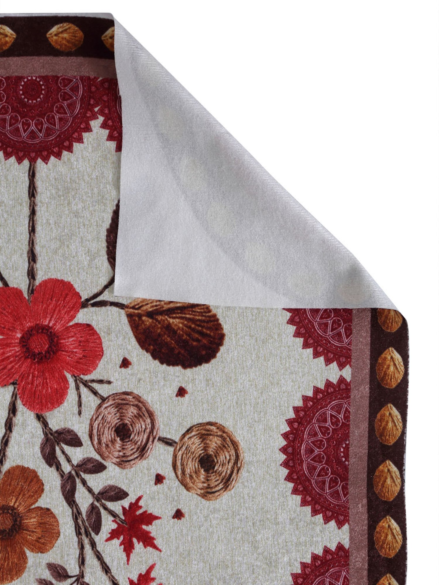 Romee Beige Polyester Floral Sofa Covers