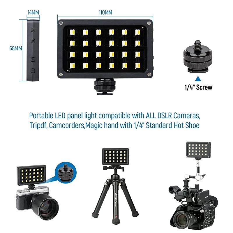 LED On Camera Video Light, Video Conference Lighting Kit with Mini Tripod, Pocket Photo Light Bi-Color 2500-8500K Panel Lights Photography Lighting for Video Recording Photoshoot Zoom Lighting