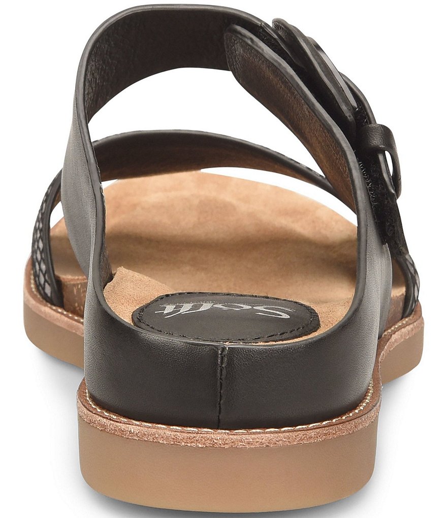 Sofft Braye Leather Snake Print Comfort Footbed Slides