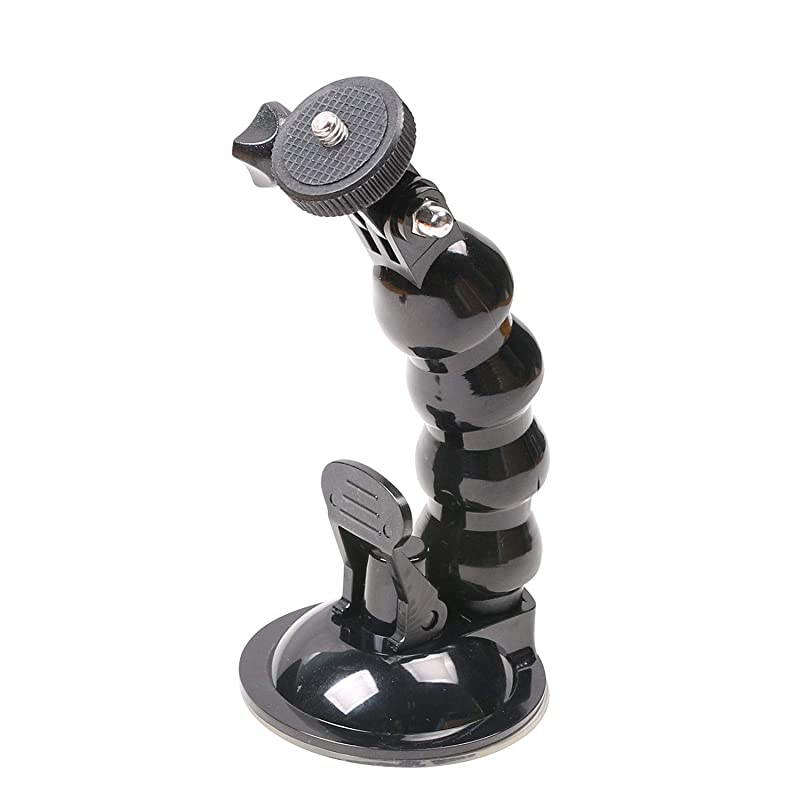 Gooseneck Extension Suction Cup Car Mount Holder with Phone Holder for GoPro Hero 8765 Black4 Session4 Silver3+iPhoneSamsung GalaxyGoogle Pixel and More