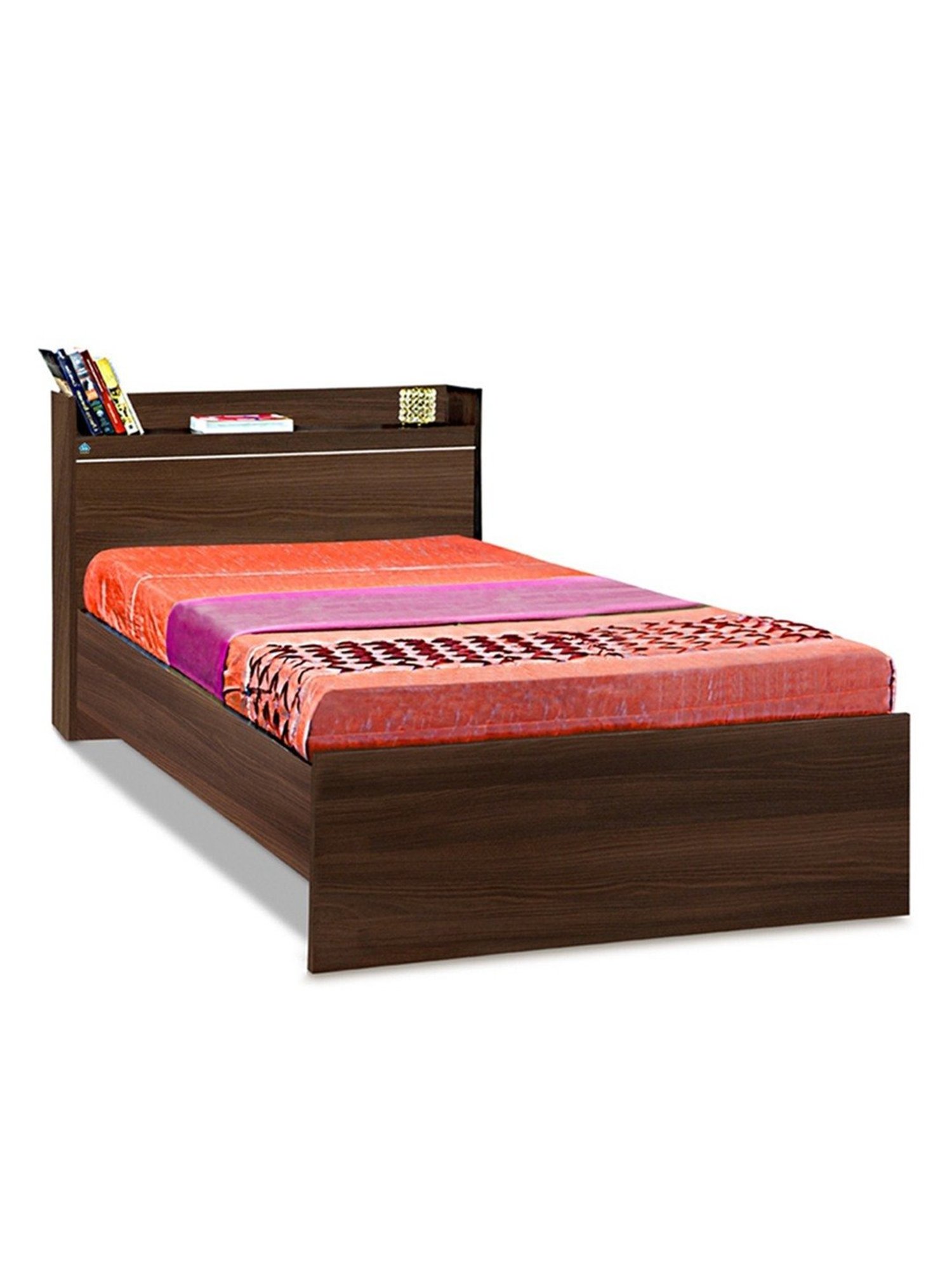 Delite Kom Cherry Acacia Dark Engineered Wood Single Bed