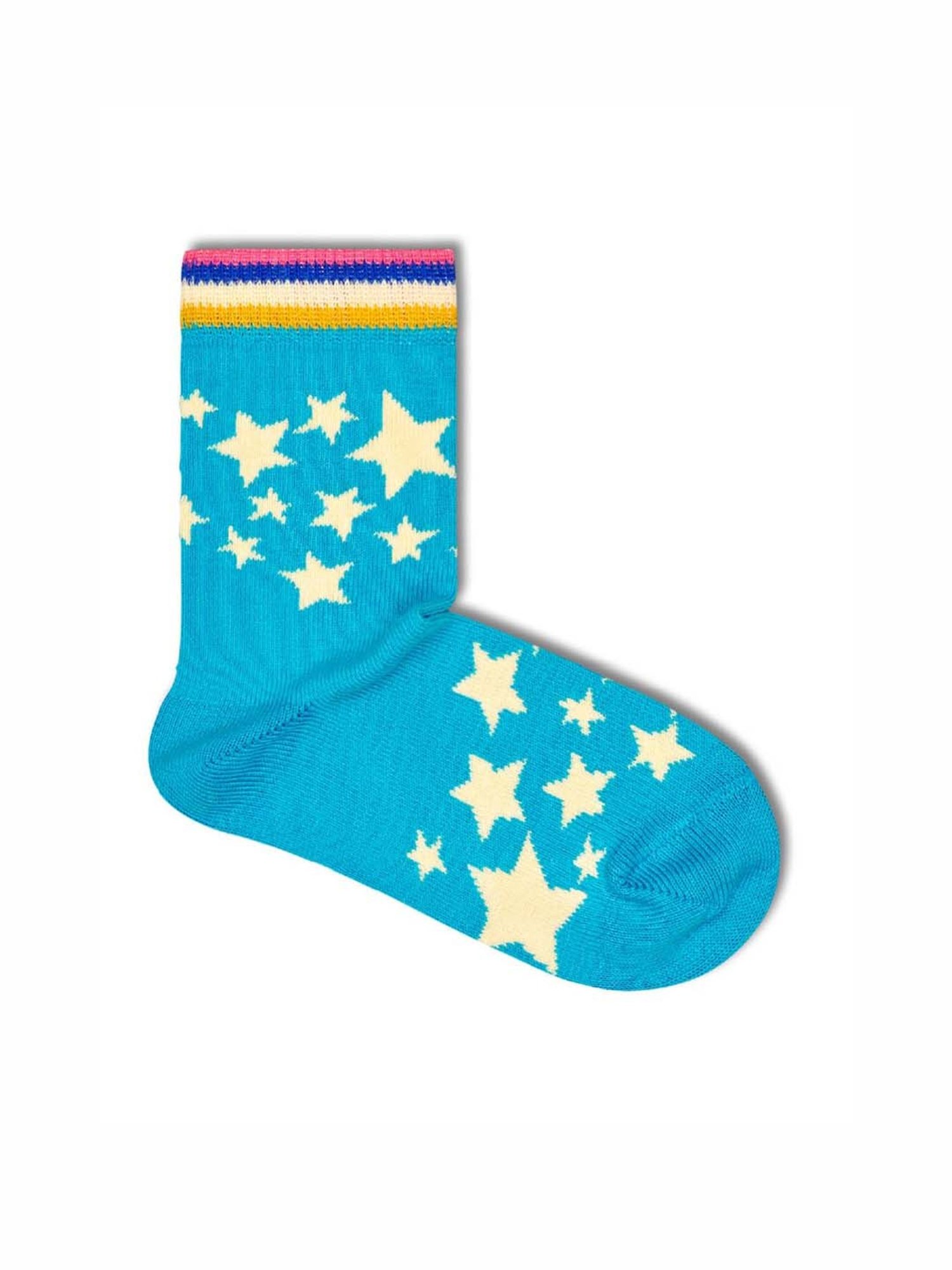 Happy Socks Kids Star Blue Cotton Printed Socks (7-9Y)