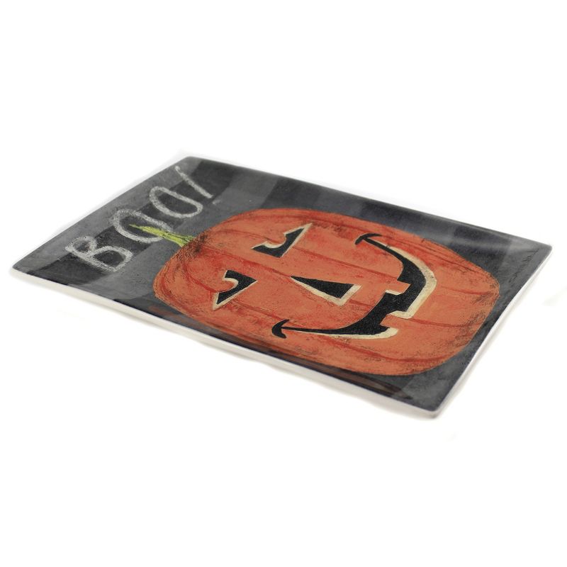 Tabletop 12.5" "Boo" Jack-O-Lantern Platter Halloween Round Top Collection  -  Serving Platters