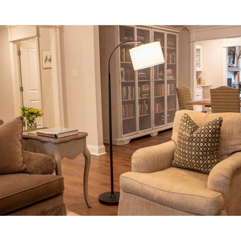 60" Asher Arc Floor Lamp Black - Decor Therapy