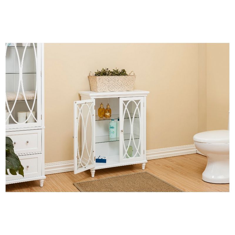 32" Laurel Double Door Floor Cabinet White - Elegant Home Fashions