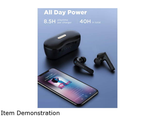 True Wireless Earbuds, Meidong Bluetooth Earbuds Headphones V5.0 KY06 in-Ear Earphones with Premium Sound and Deep Bass Smart Touch Control Built-in Mic Waterproof IPX6 Rchargable Charging Case Single