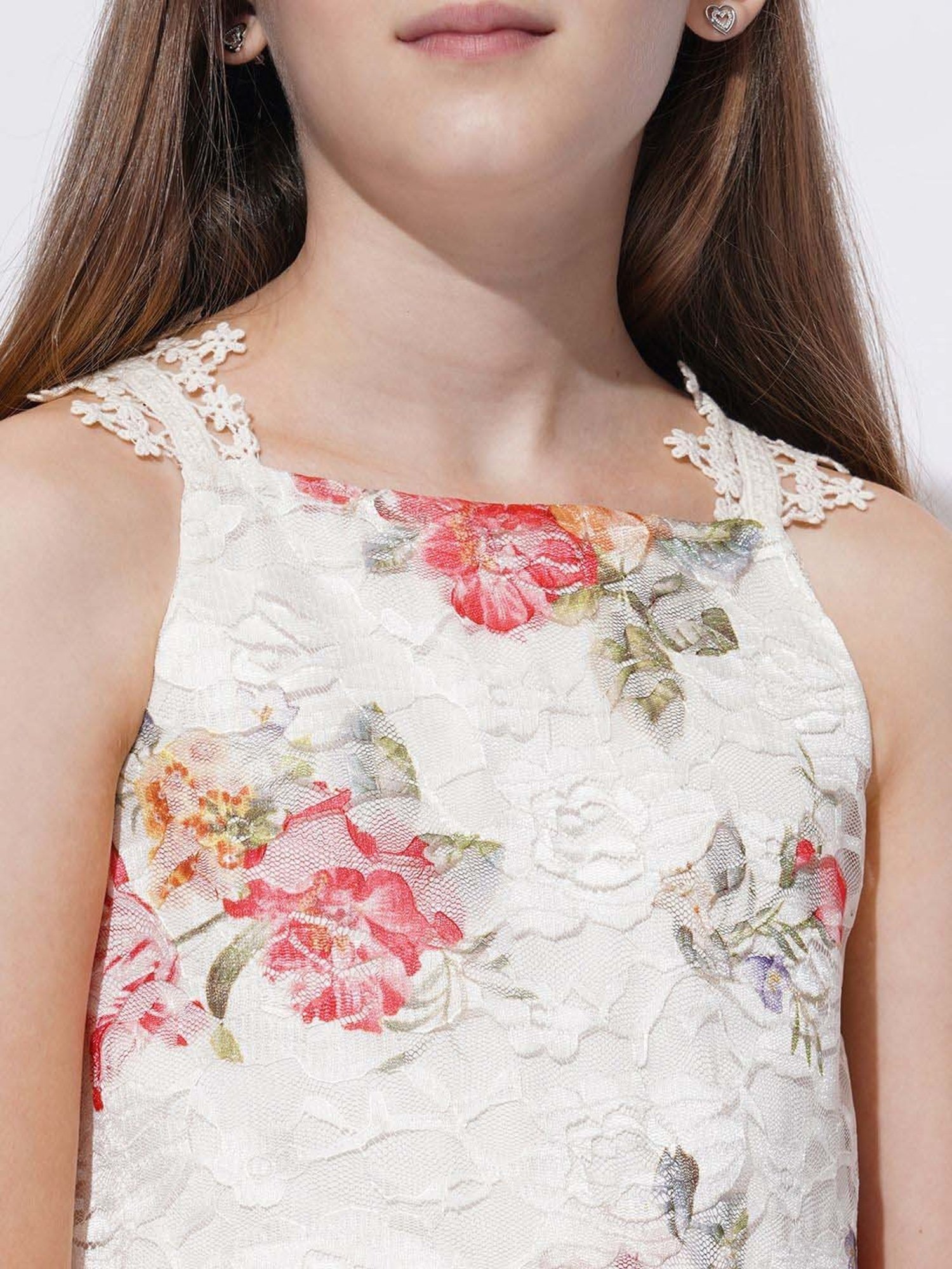 Vero Moda Girls White Floral Dress
