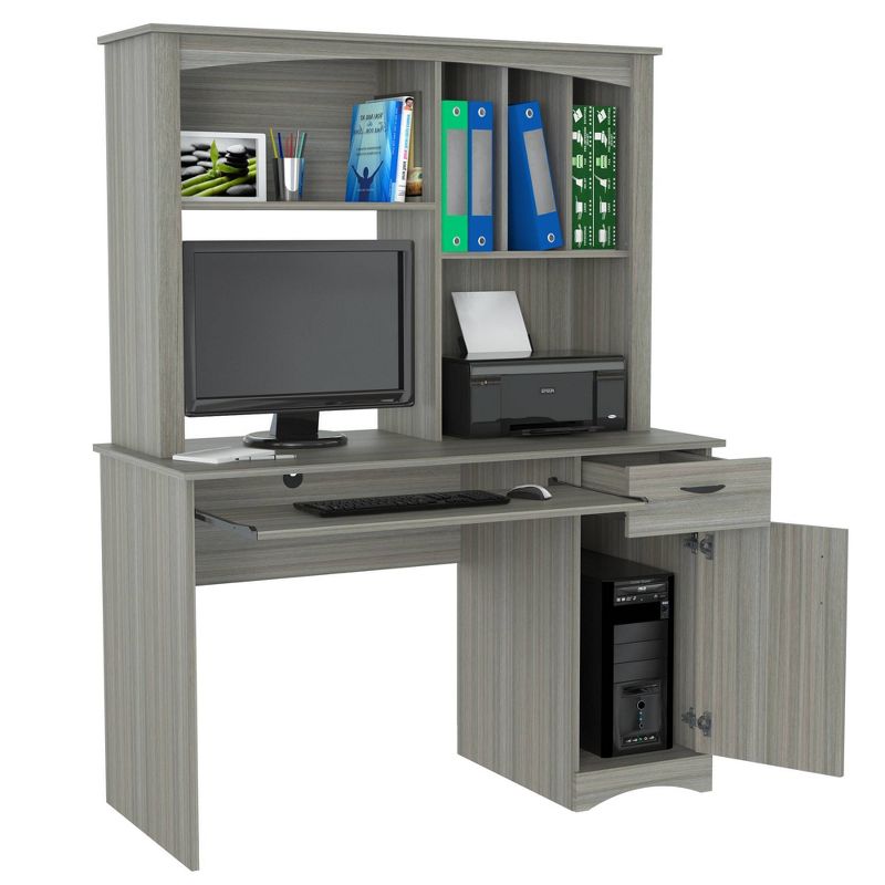 Workstation with Hutch Gray - Inval