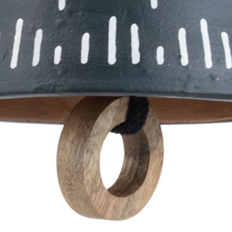 Navy and White Painted Terracotta Decorative Bell - Foreside Home & Garden