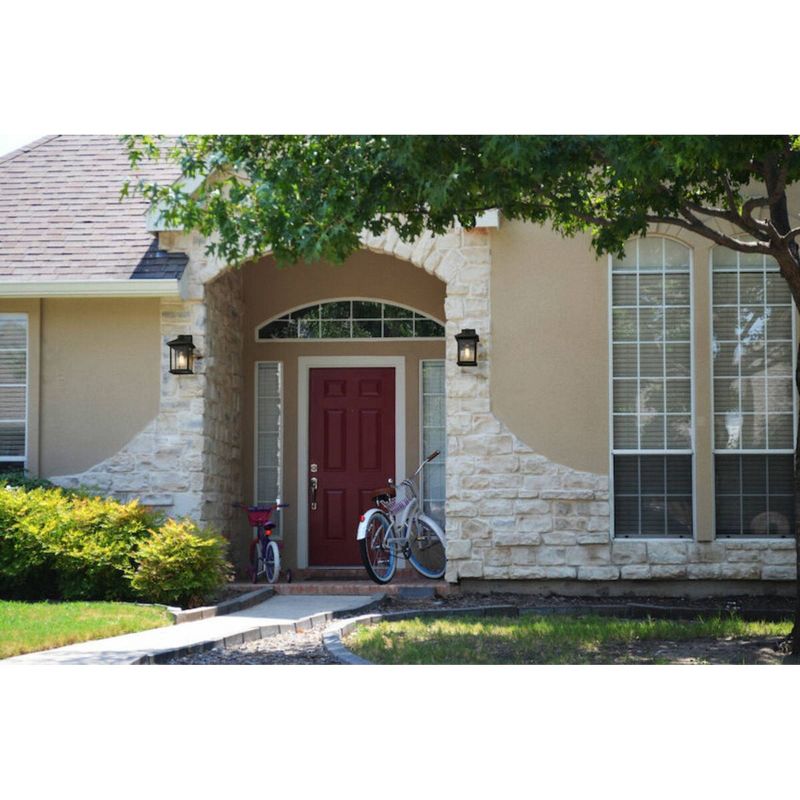 1 Light Outdoor Wall Lantern Sconce Black with Clear Beveled Glass - Aurora Lighting