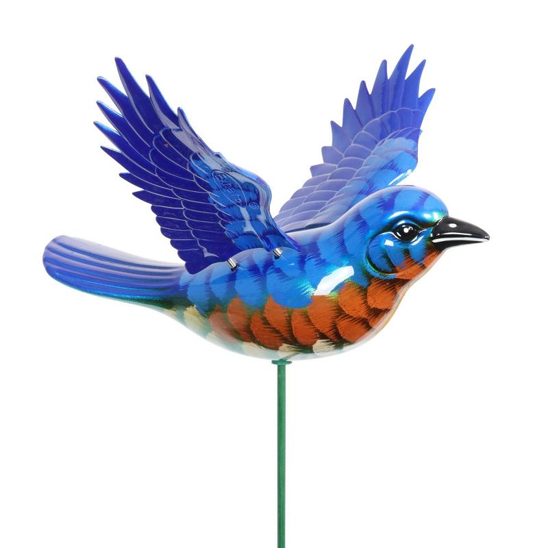 2pk 11" Plastic and Metal Windy Wings Bluebird Stakes Red - Exhart