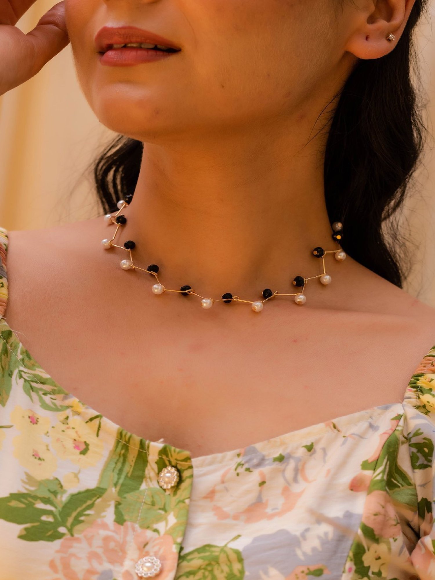 Jewelz Stylish Beaded Chain Necklace for Girls & Women