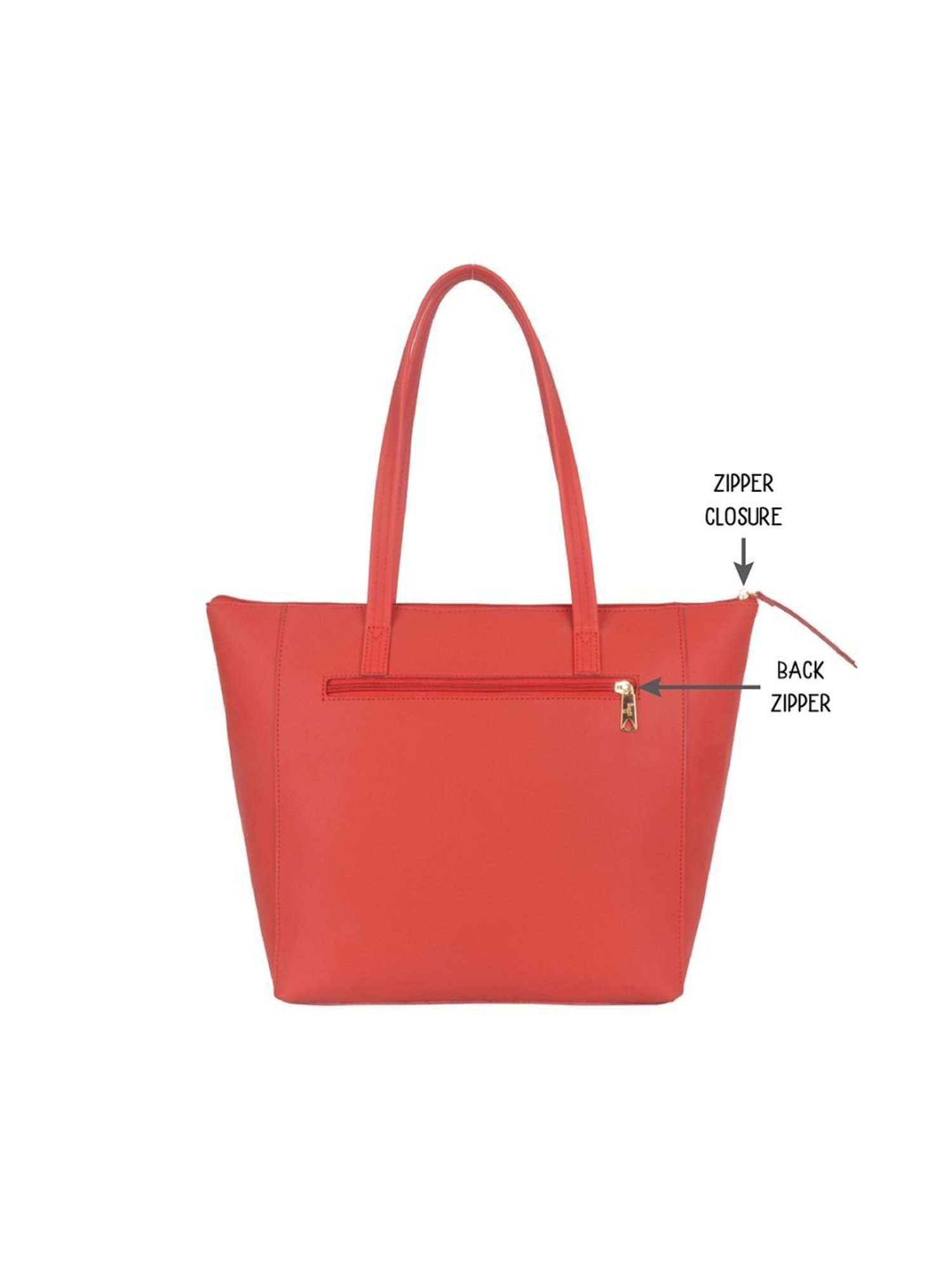 Baggit Baelfire Arabia Red PU Solid Tote Handbag