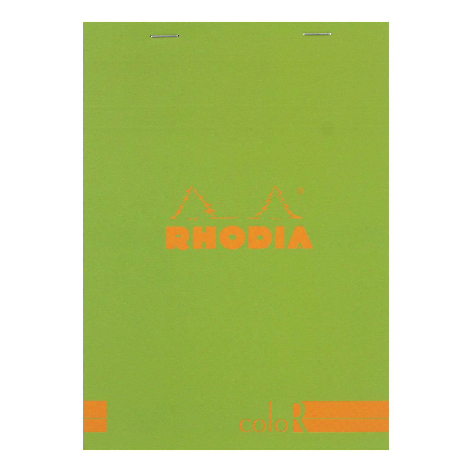 Rhodia Color A5 No. 16 Premium Stapled Lined Notepad, 70 Sheets, 6 x 8 1/4 - Anis Green