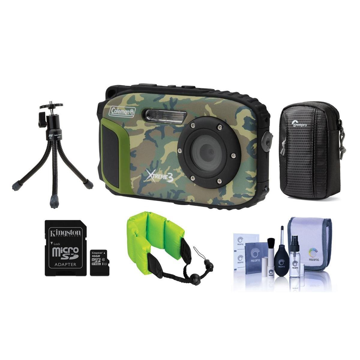 Coleman Xtreme3 C9WP 1080p HD WP Digital & Video Camera Camo With ACC Bundle