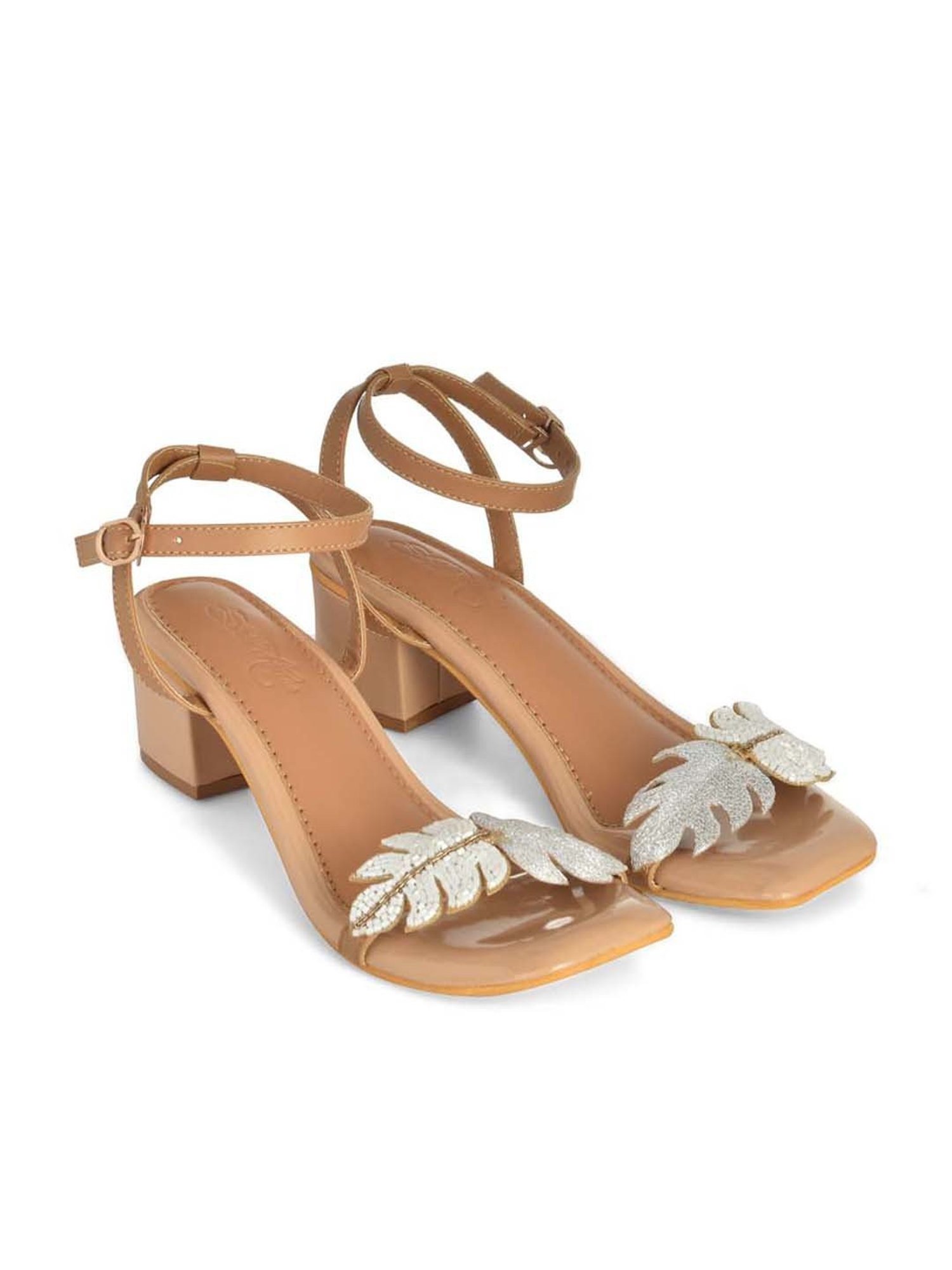 Sole House Women's Tan Ankle Strap Sandals