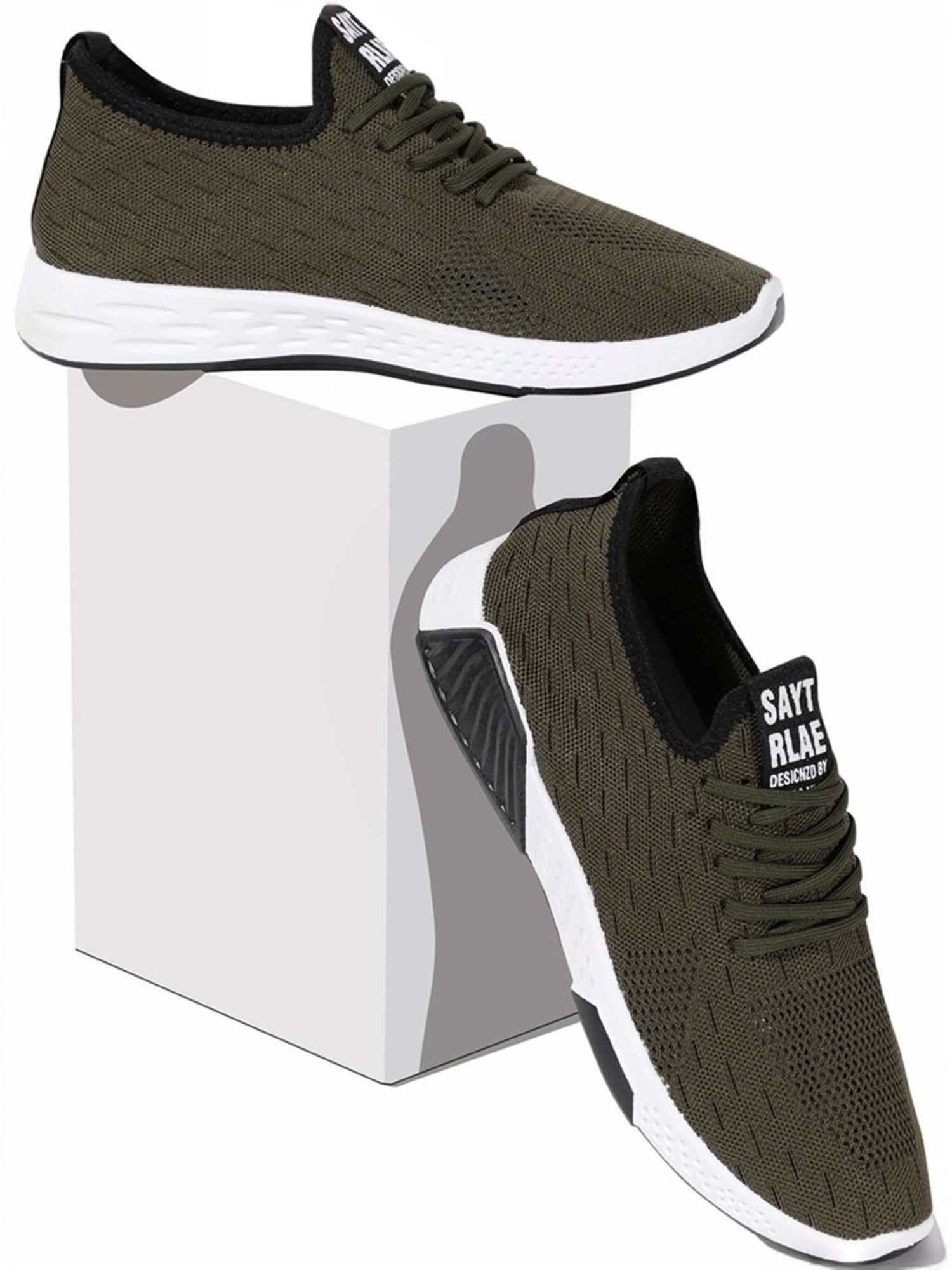 Rapid Box Men's Olive Running Shoes