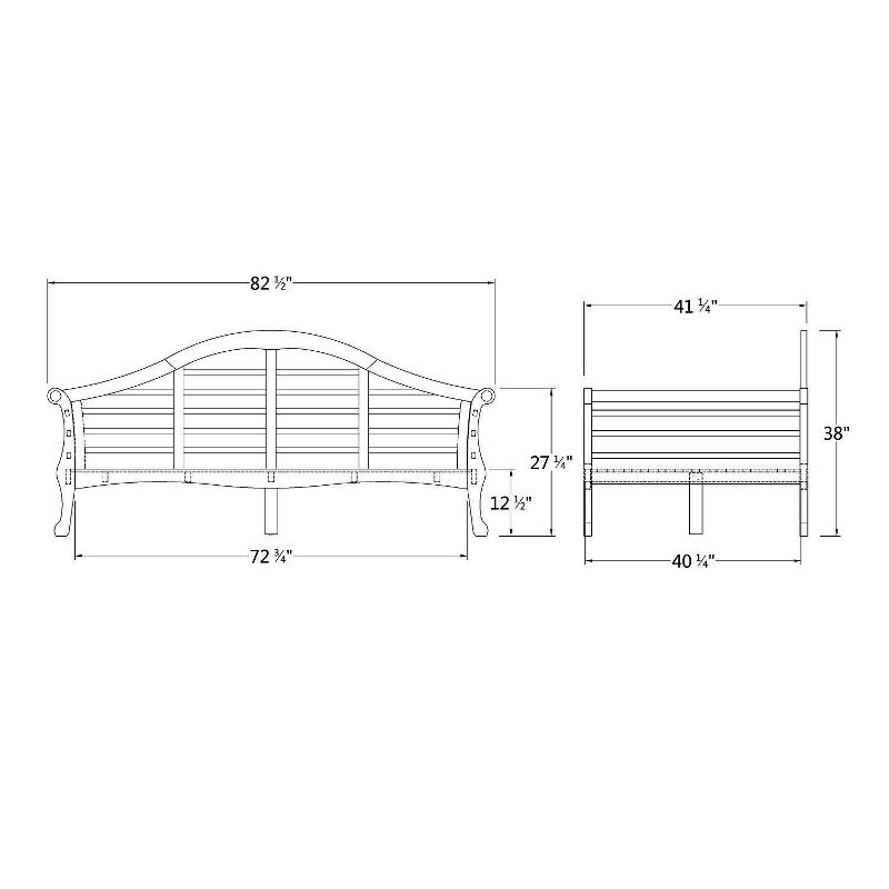 Lutyens Teak Daybed - Orange - Cambridge Casual