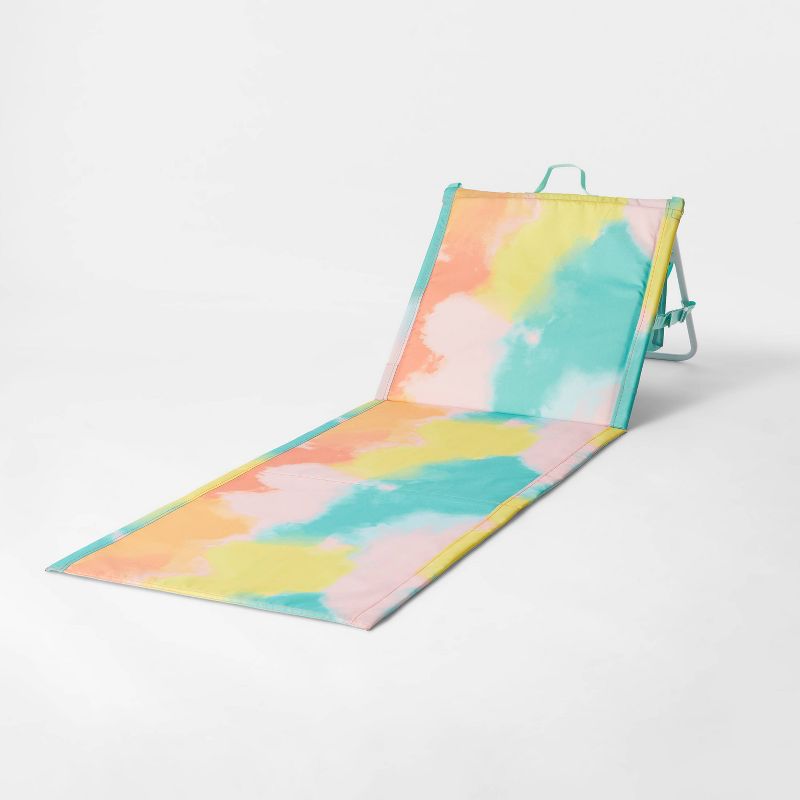 Folding Portable Beach Lounger - Blue Tie Dye - Sun Squad™