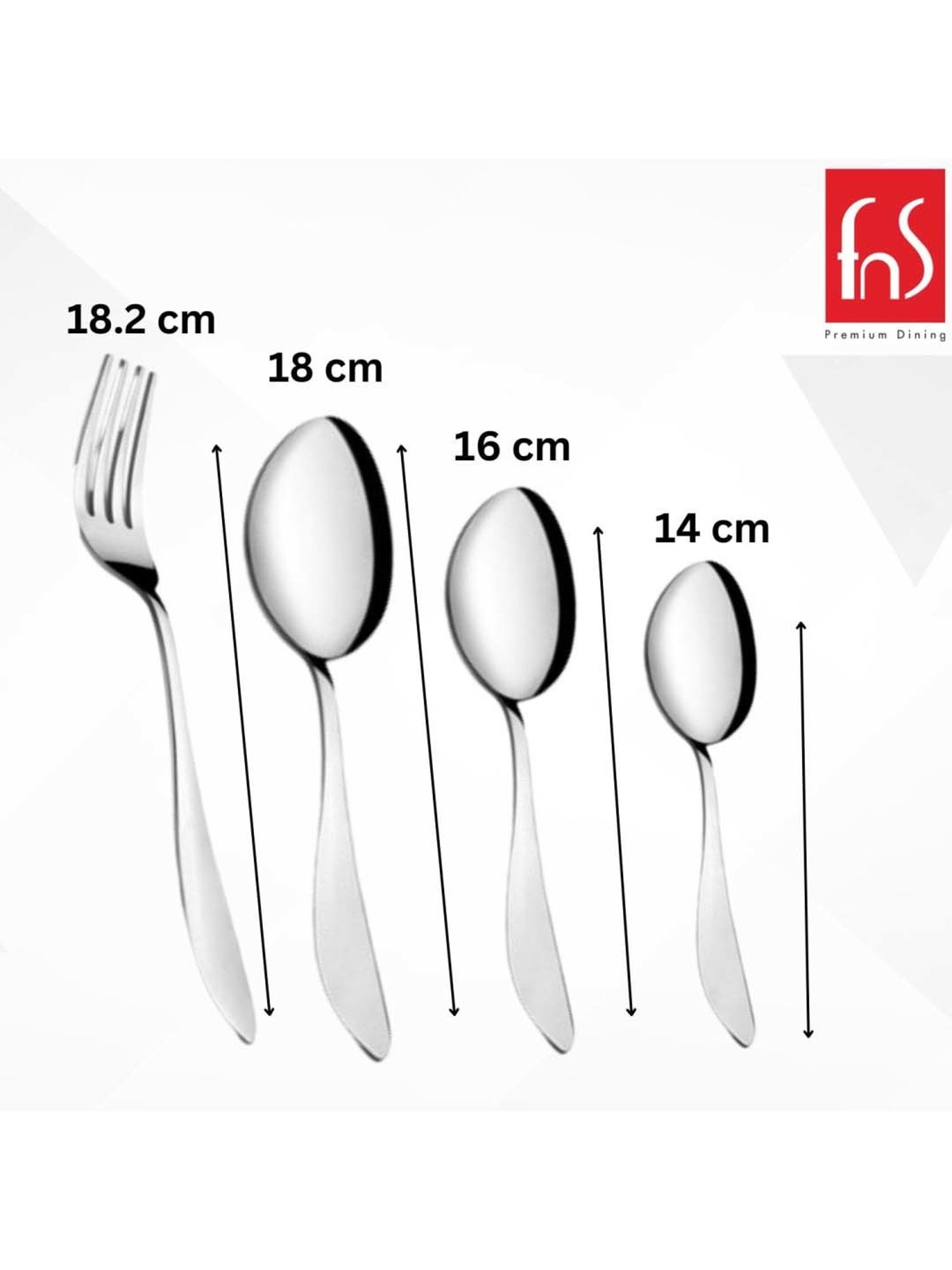 FnS Orchid Silver Stainless Steel Cutlery - Set of 24