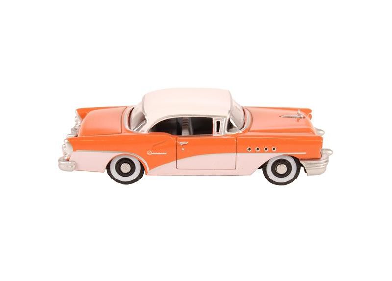 1955 Buick Century Coral and Polo White 1/87 (HO) Scale Diecast Model Car by Oxford Diecast