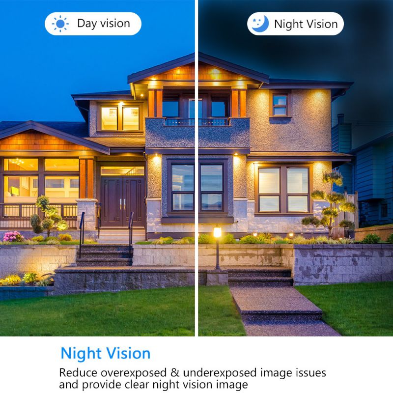 All in one with 12'' LCD Monitor Wireless Security Camera System, 4CH NVR +4pcs 3MP Outdoor Wireless Security Cameras with Night Vision Motion Detection Remote Access IP66 Waterproof 1TB Hard Drive