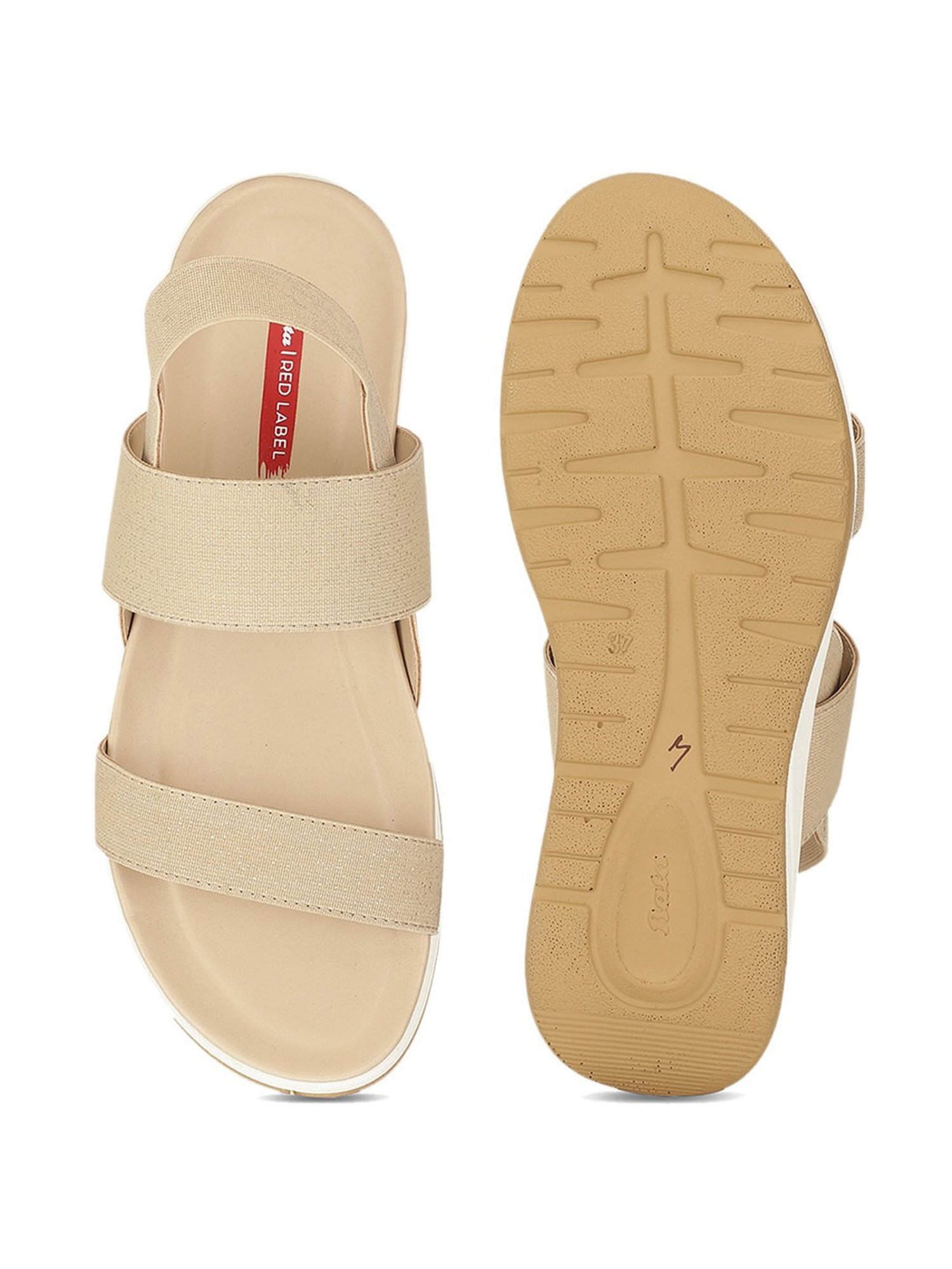 Bata Women's Red Label Beige Sling Back Wedges