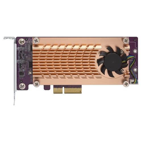 Qnap QM2-2S-220A Dual M.2 22110/2280 SATA SSD expansion card (PCIe Gen2 x2), Low-profile bracket pre-loaded, Low-profile flat and Full-height are bundled *shorter version to support TVS-x82/TS-x77 PCI