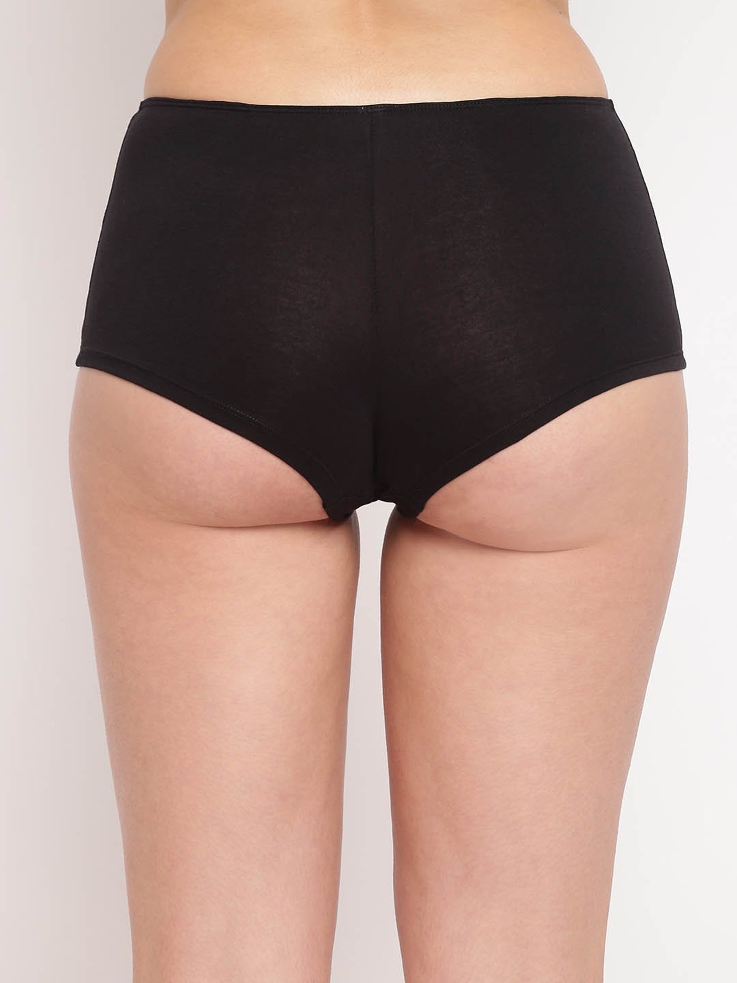 BASIICS by La Intimo Black Boyshorts Panty (Pack Of 5)