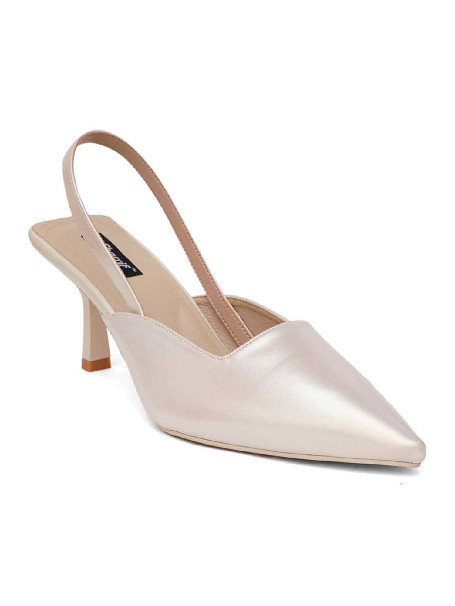 Sherrif Women's Golden Sling Back Stilettos