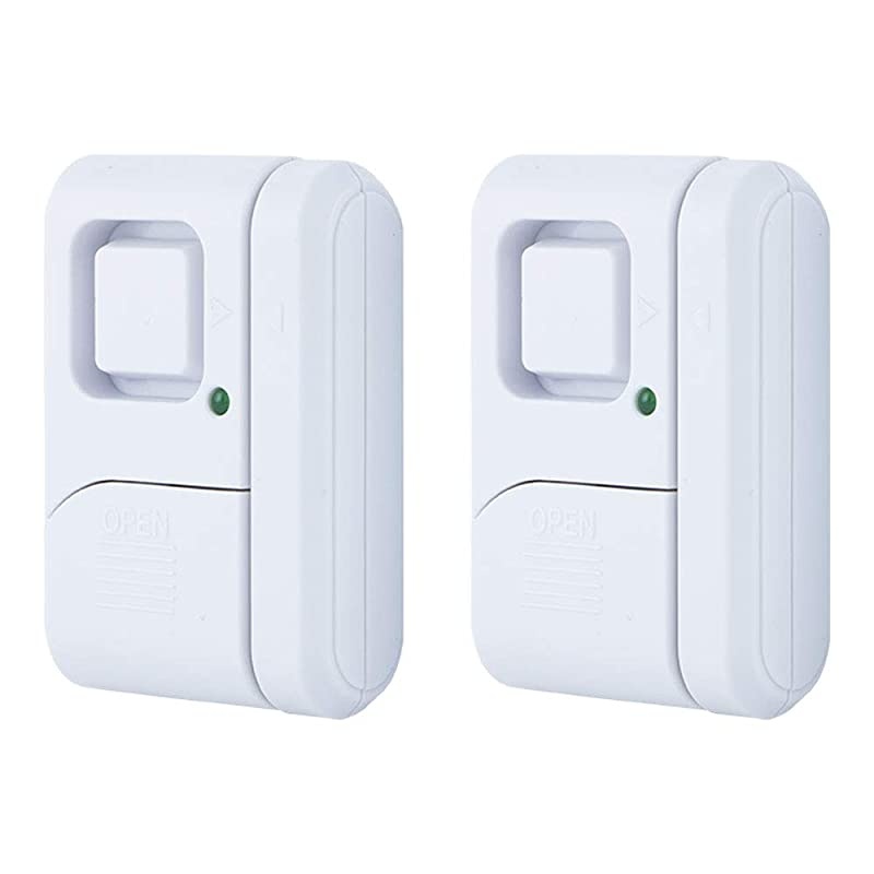 45115 Personal Security Window/Door, 2-Pack, DIY Protection, Burglar Alert, Wireless Chime/Alarm, Easy Installation, Ideal for Home, Gara, Apartment, Dorm, RV and Office, White, 2 Count