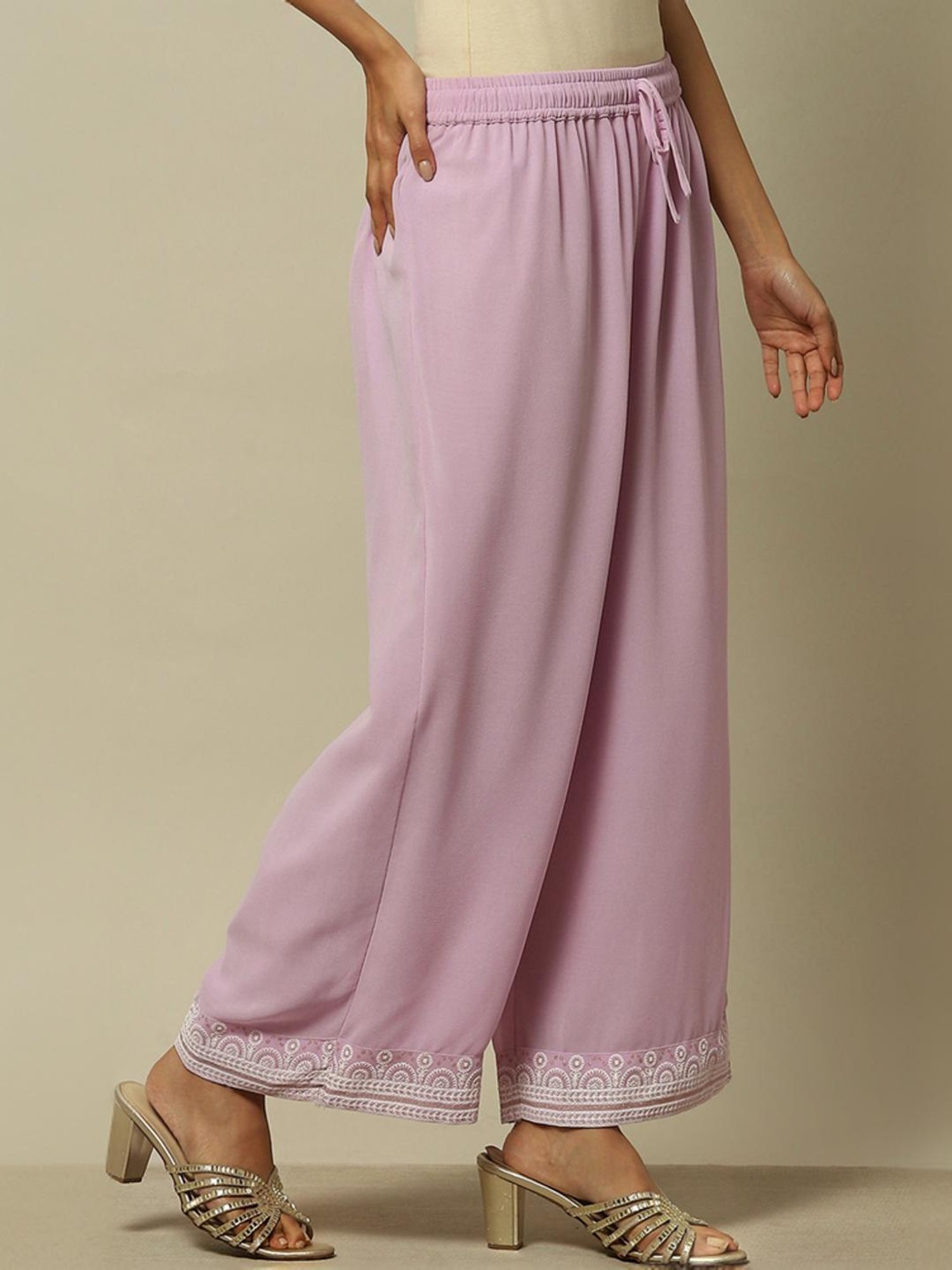 Rangriti Purple Printed Palazzo